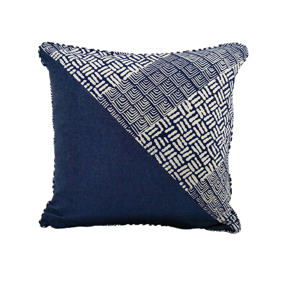 Manika Cushion Cover Blue Batik